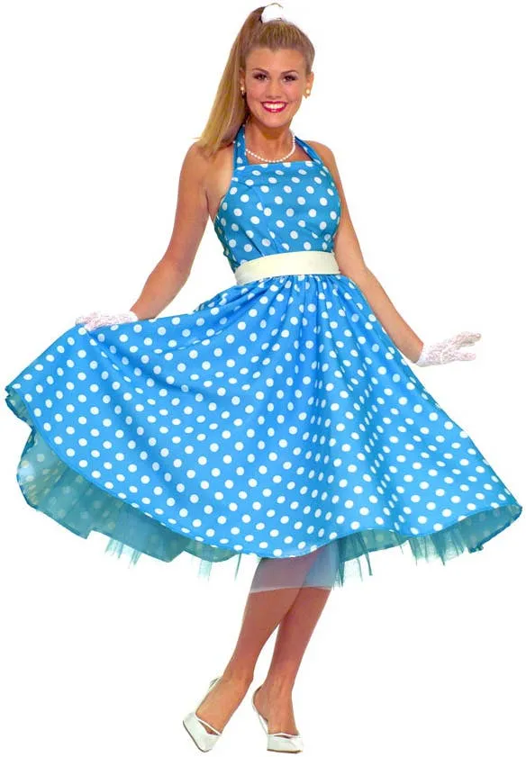 1950s Summer Daze Womens Retro Blue Costume