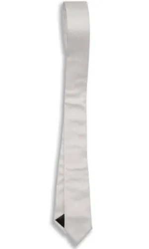 1950s White Skinny Satin Tie
