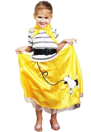 1950s Yellow Poodle Dress Girls Costume