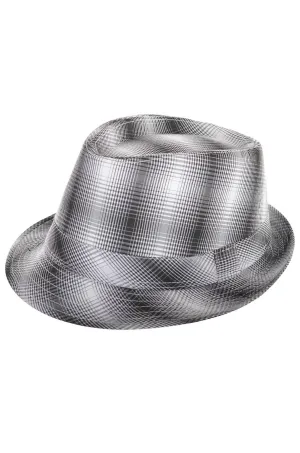 1960s Black And White Plaid Trilby Hat