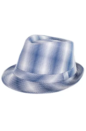 1960s Blue And White Plaid Trilby Hat