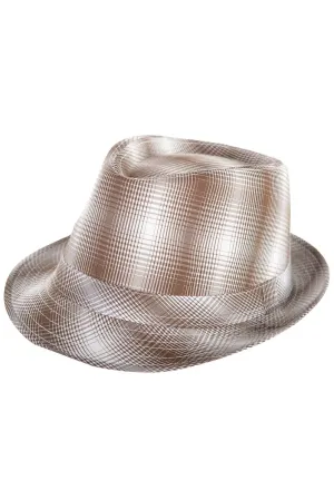 1960s Brown And White Plaid Trilby Hat