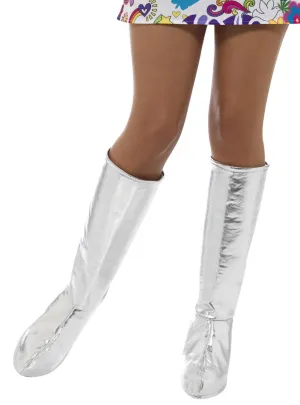 1960s Metallic Silver Go Go Boot Covers