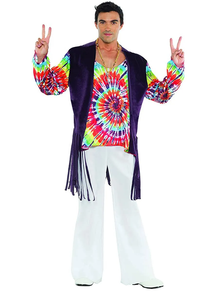 1960s Tie Dye Mens Hippie Costume