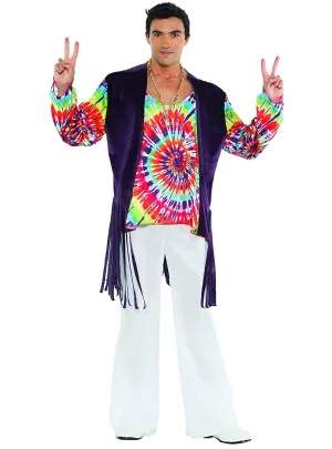 1960s Tie Dye Mens Hippie Costume