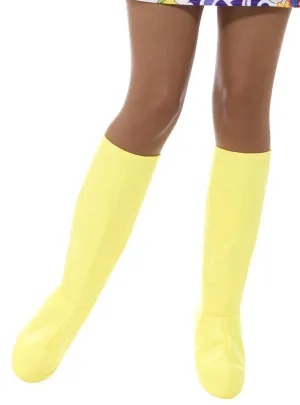 1960s Yellow Go Go Boot Covers Costume Accessory