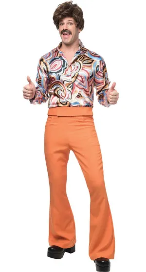 1970s Dude Retro Orange Mens Costume