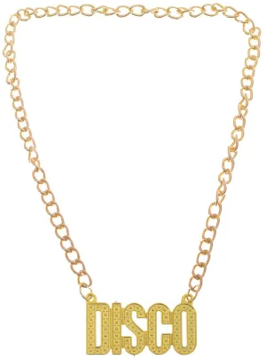 1970s Gold Chain Disco Costume Necklace