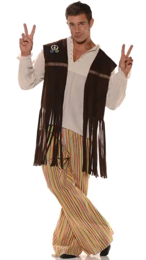 1970s Mens Fringed Hippie Costume Vest