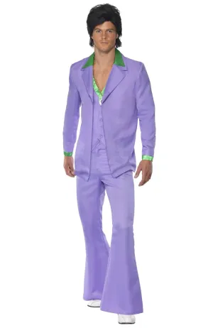 1970s Mens Purple Lavender Suit Fancy Dress Costume