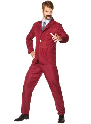 1970s Newsreader Mens Ron Burgundy Anchorman Costume