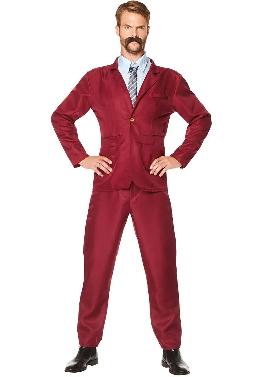 1970s Newsreader Mens Ron Burgundy Anchorman Costume