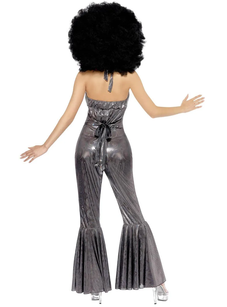 1970s Silver Holographic Womens Disco Diva Costume