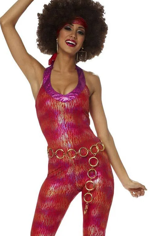 1970s Womens Foxy Lady Fancy Dress Costume
