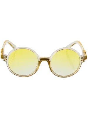1970s Womens Yellow Framed Costume Glasses