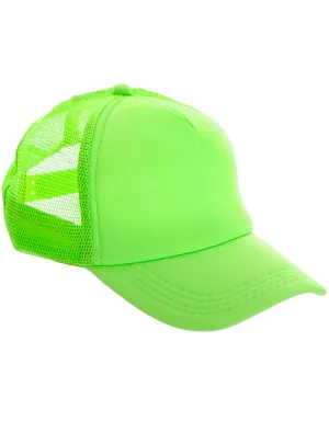 1980s Adults Neon Green Costume Cap