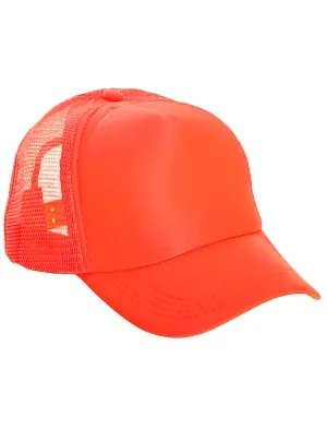 1980s Adults Neon Orange Costume Cap