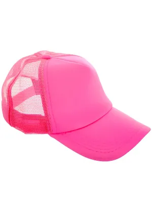 1980s Adults Neon Pink Costume Cap