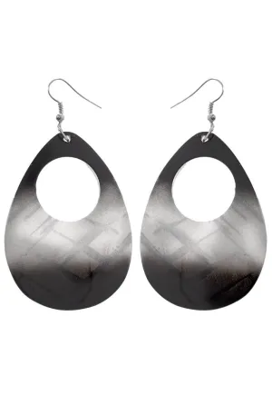 1980s Black and Silver Shell Earrings