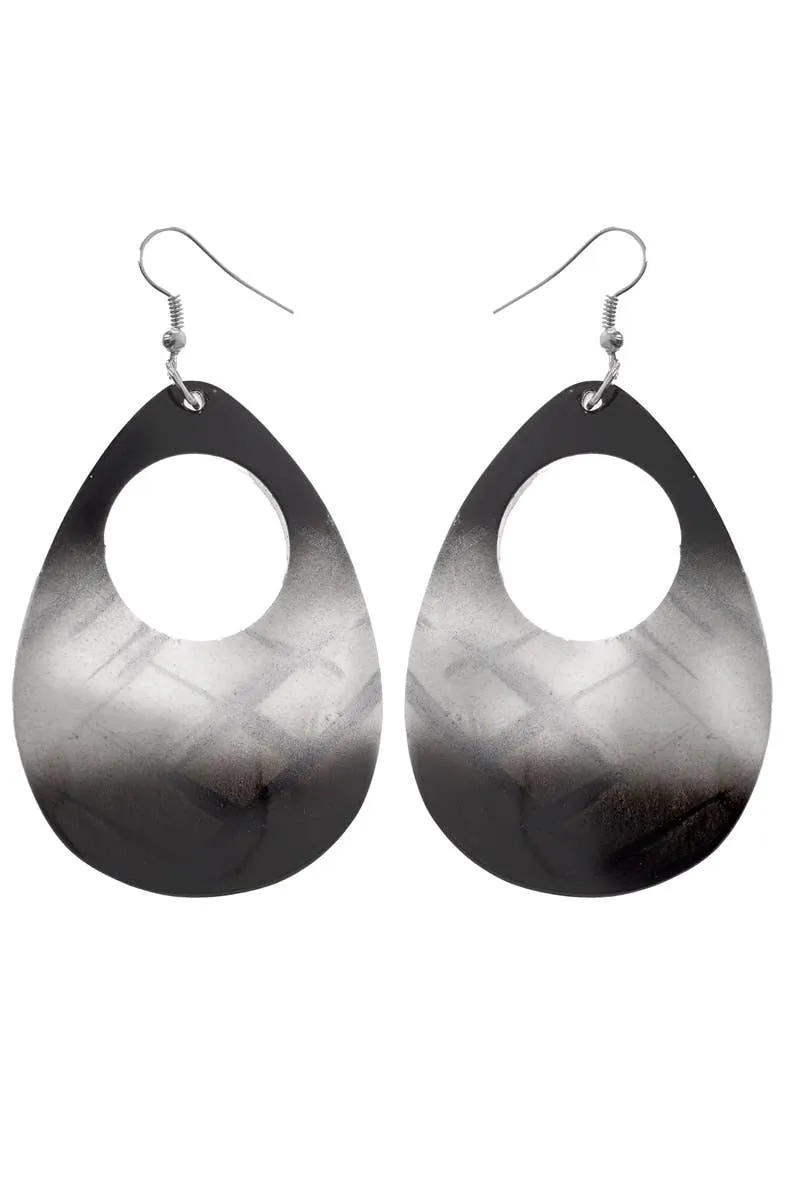 1980s Black and Silver Shell Earrings
