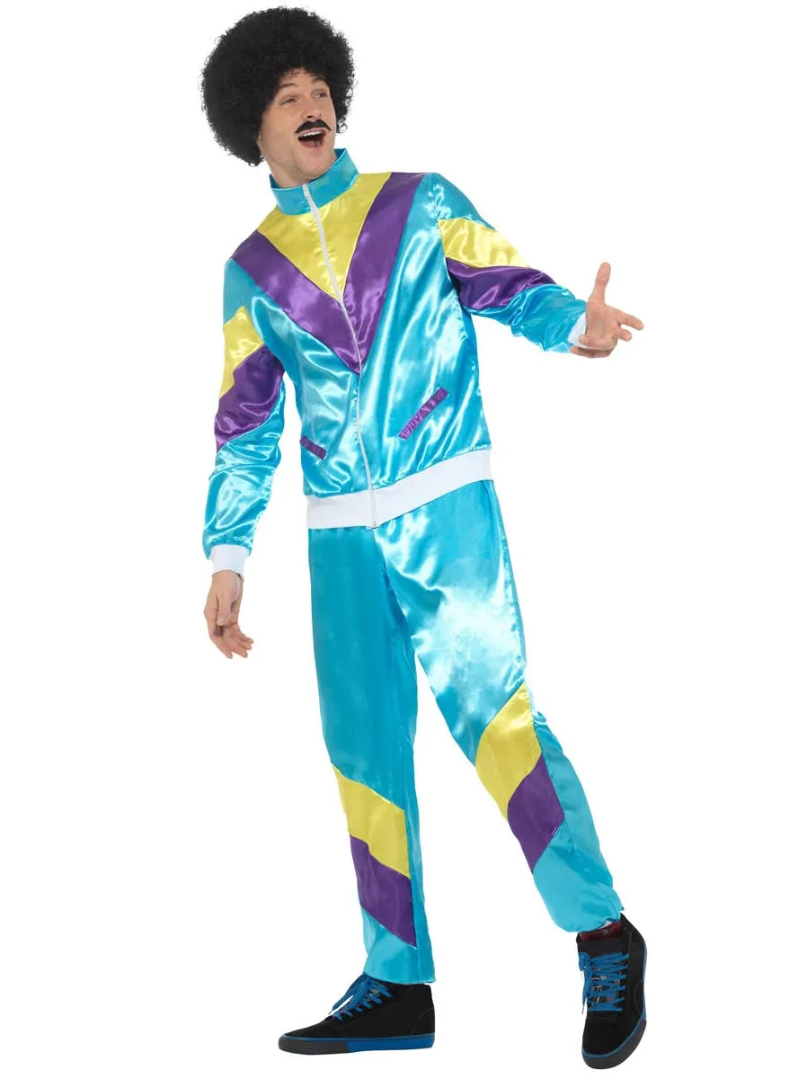 1980s Blue Shell Suit Mens Costume