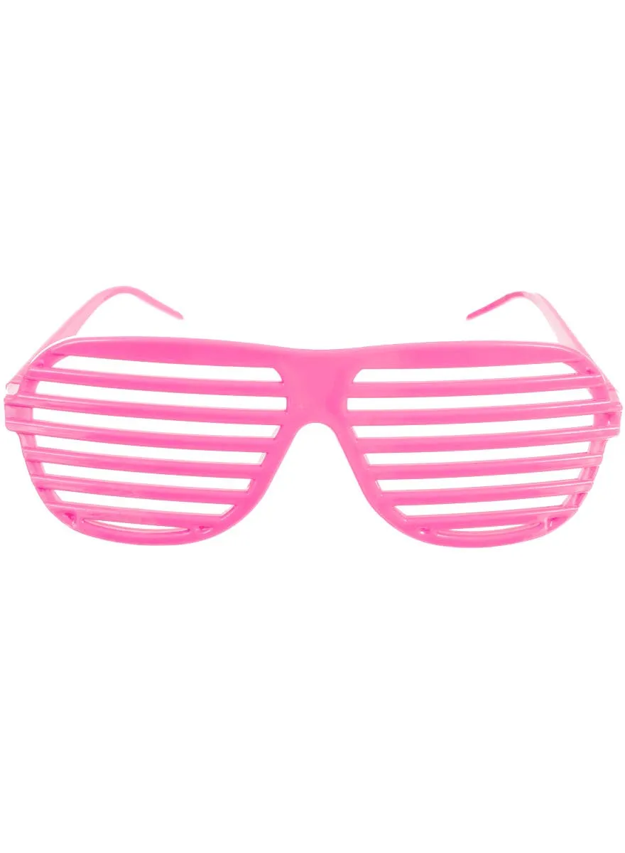 1980s Candy Pink Shutter Shades Costume Accessory
