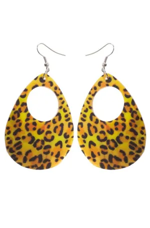 1980s Cheetah Print Shell Earrings