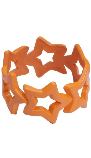 1980s Chunky Orange Retro Star Bangle Costume Accessory