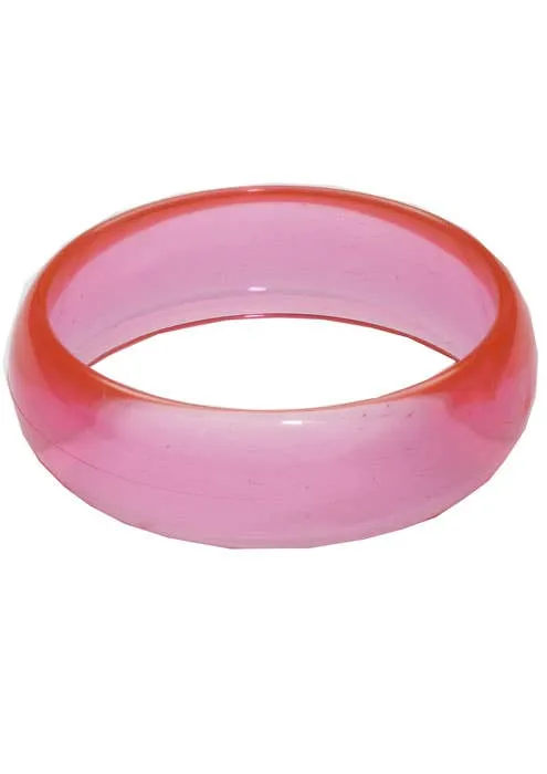 1980s Hot Pink Bangle Transparent Costume Bracelet