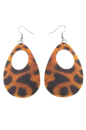1980s Jaguar Print Shell Earrings