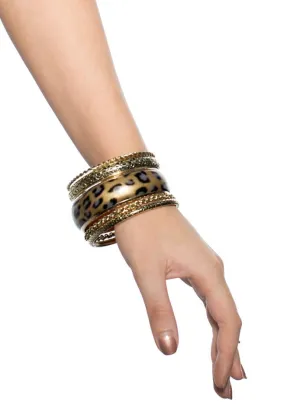 1980s Leopard Print Costume Bangles