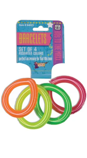 1980s Neon Coil Bracelets Costume Accessory