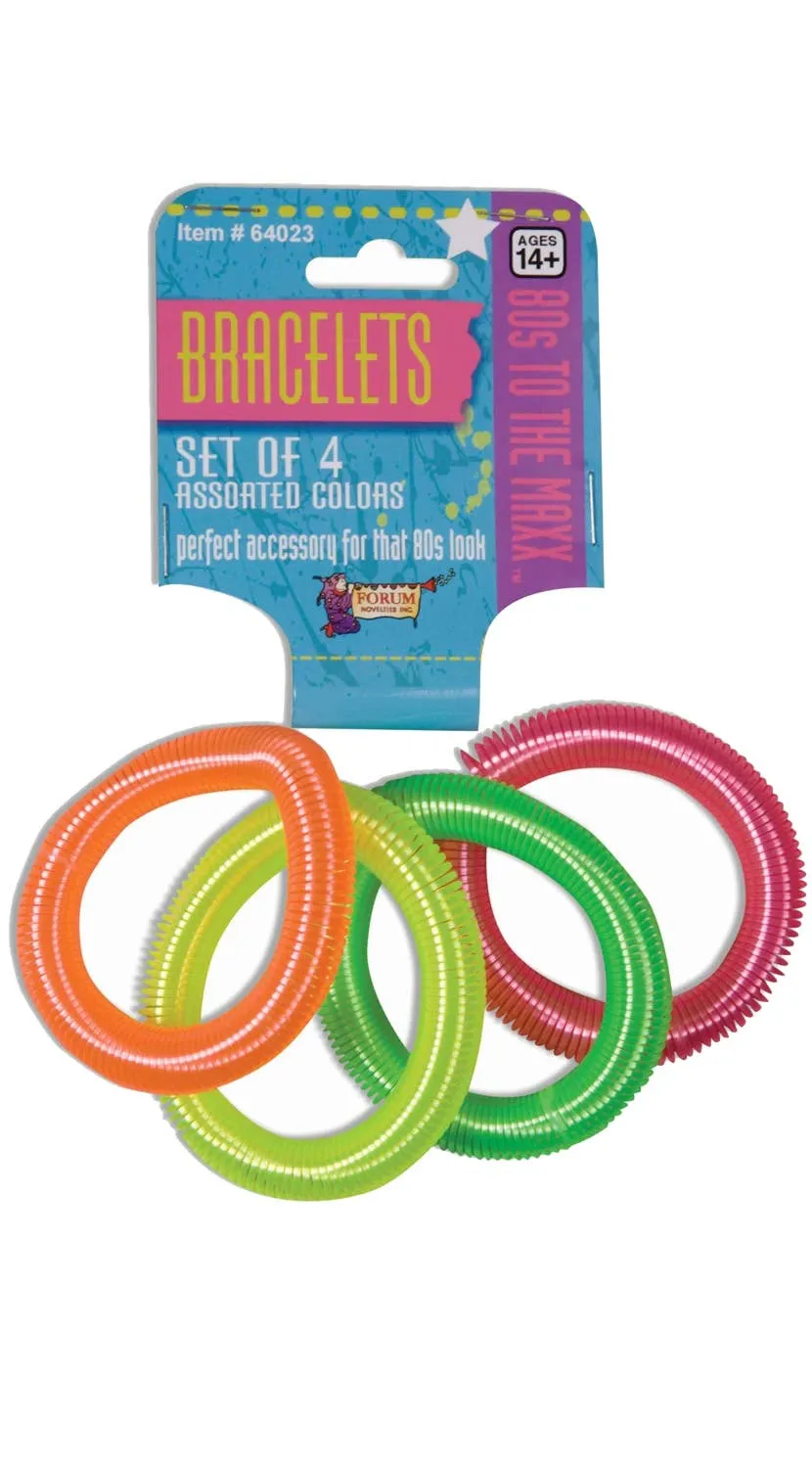 1980s Neon Coil Bracelets Costume Accessory