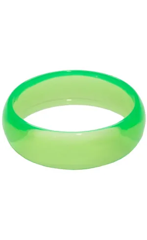 1980s Neon Green Bangle Transparent Costume Bracelet