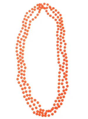 1980s Neon Orange Beaded 3 Piece Costume Necklace Set