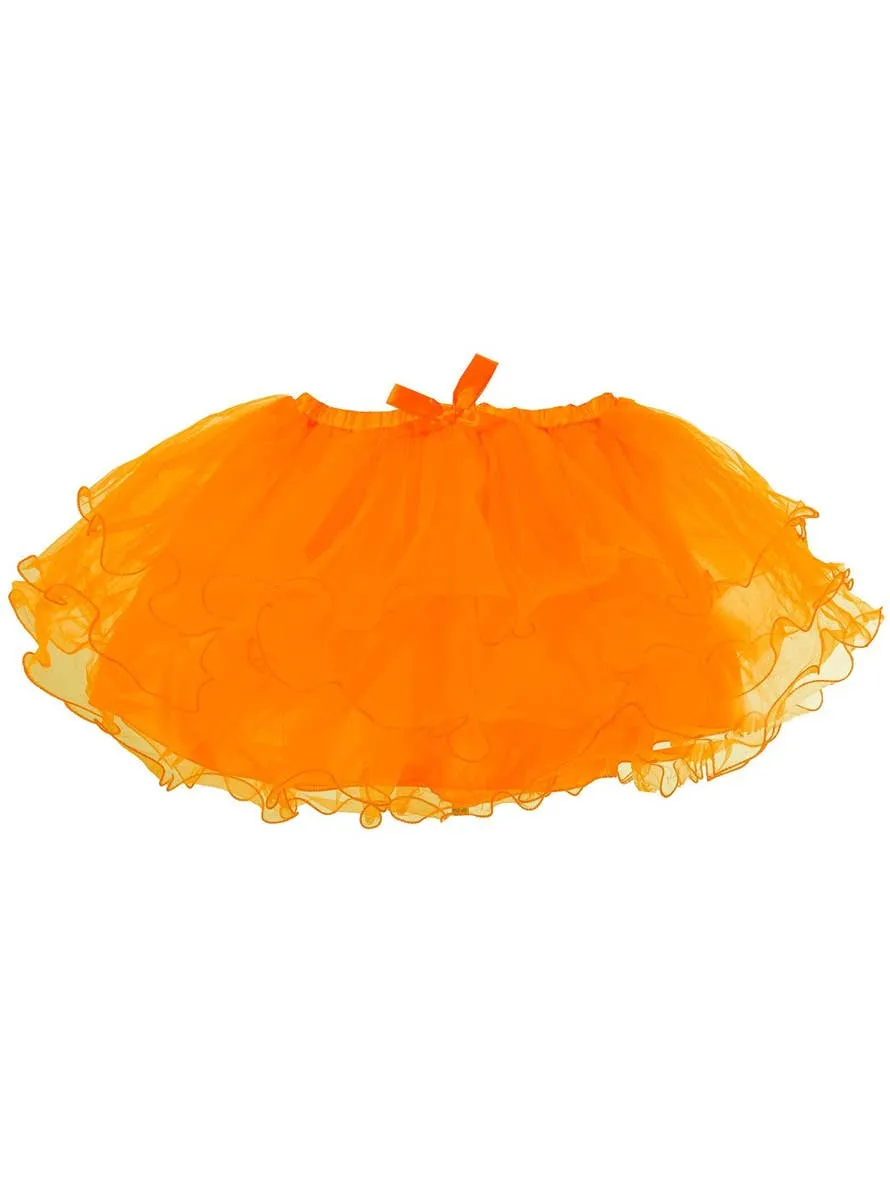1980s Neon Orange Womens Costume Tutu