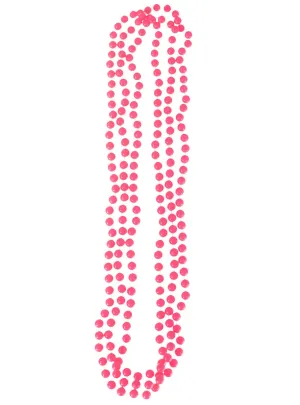 1980s Neon Pink Beaded 3 Piece Costume Necklace Set