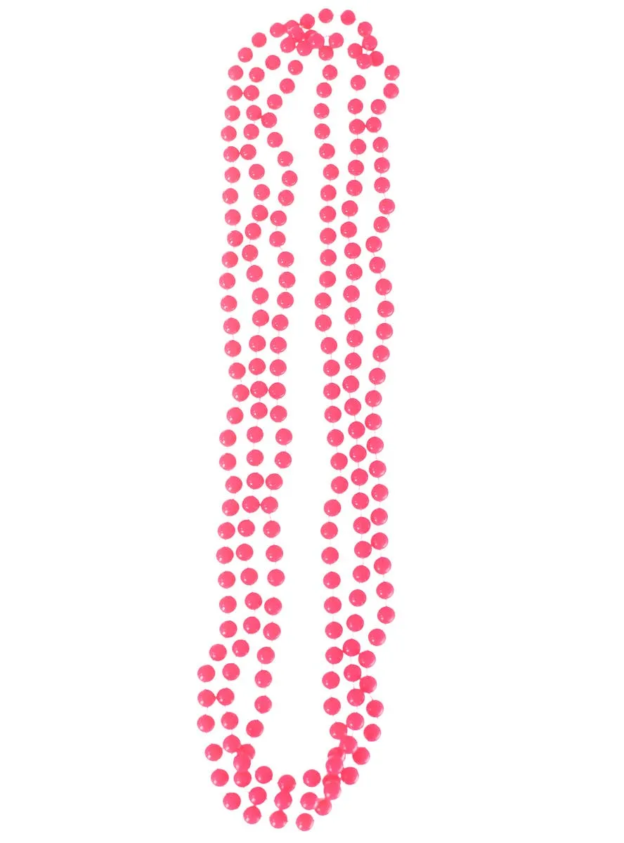 1980s Neon Pink Beaded 3 Piece Costume Necklace Set
