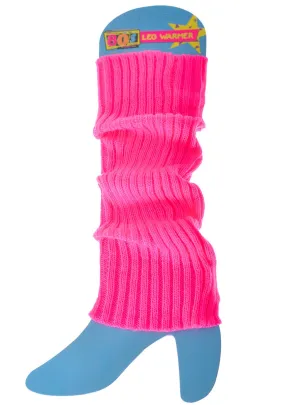 1980s Neon Pink Knitted Leg Warmers Costume Accessory