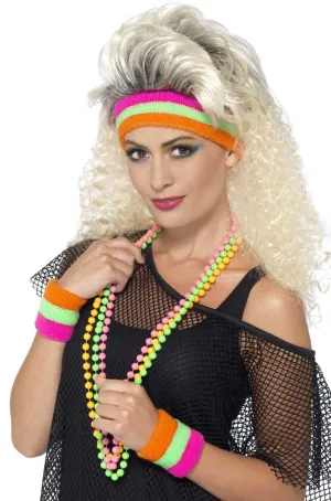1980s Neon Sweatbands Costume Accessory