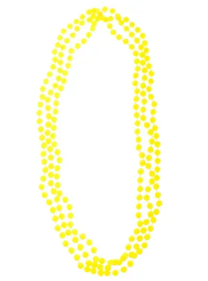 1980s Neon Yellow Beaded UV Reactive Costume Necklace