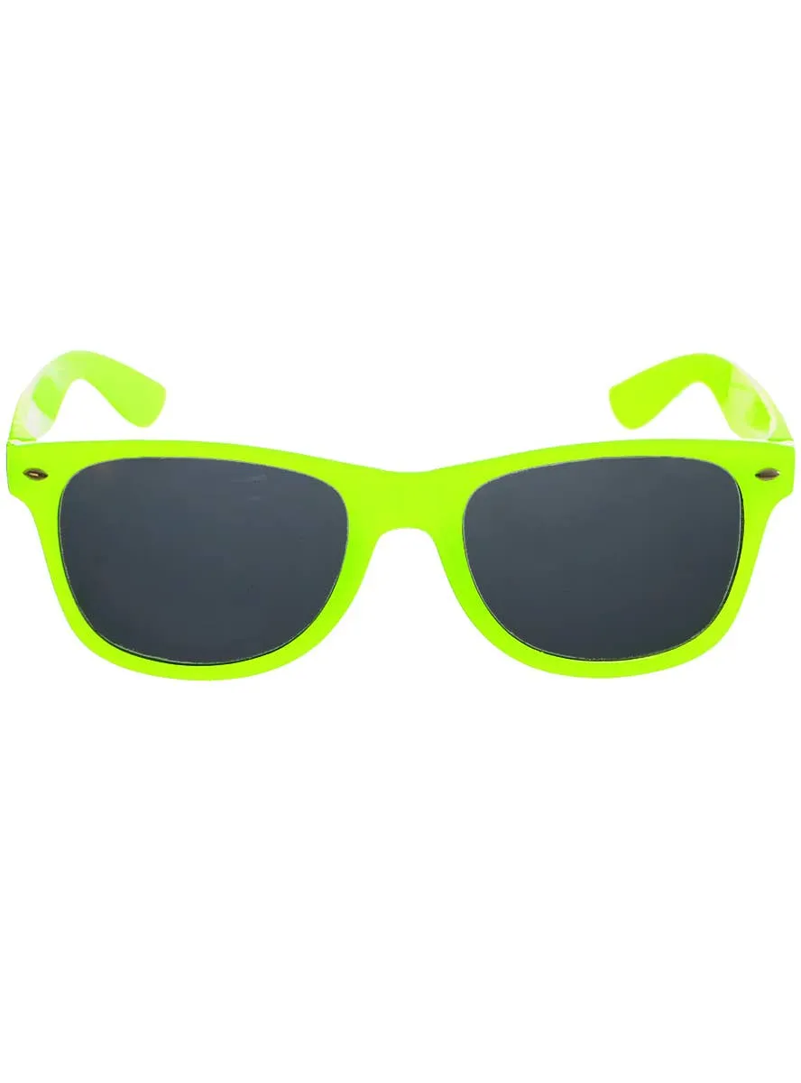 1980s Neon Yellow Glasses Costume Accessory