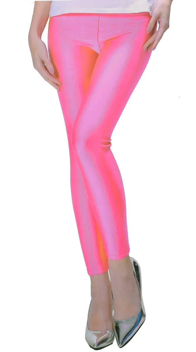 1980s Party Hot Pink Womens Costume Leggings