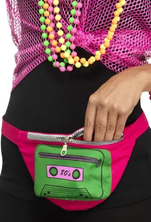 1980s Pink and Green Bumbag Costume Accessory