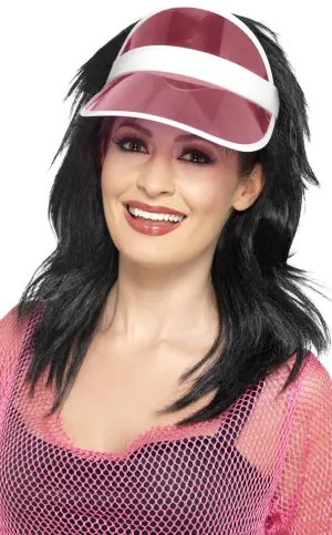 1980s Pink Sun Visor Costume Hat