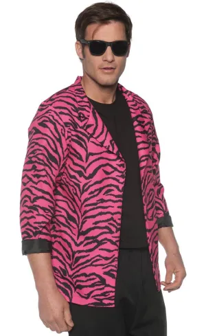 1980s Pink Zebra Print Mens Costume Blazer
