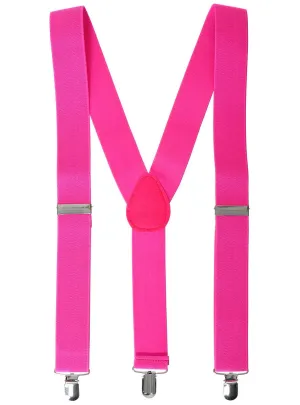 1980s Punk Rock Neon Pink Suspenders