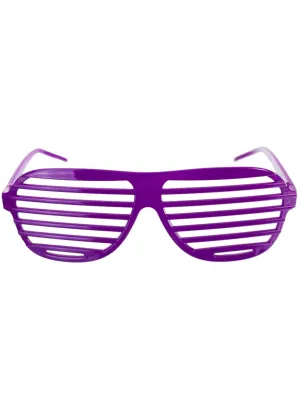 1980s Purple Shutter Shades Costume Glasses
