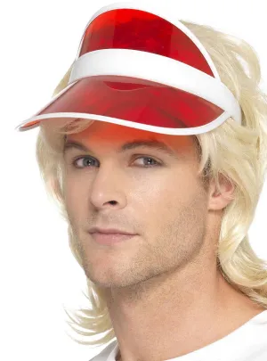 1980s Red Poker Visor Mens Costume Hat