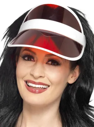 1980s Red Poker Visor Womens Costume Hat